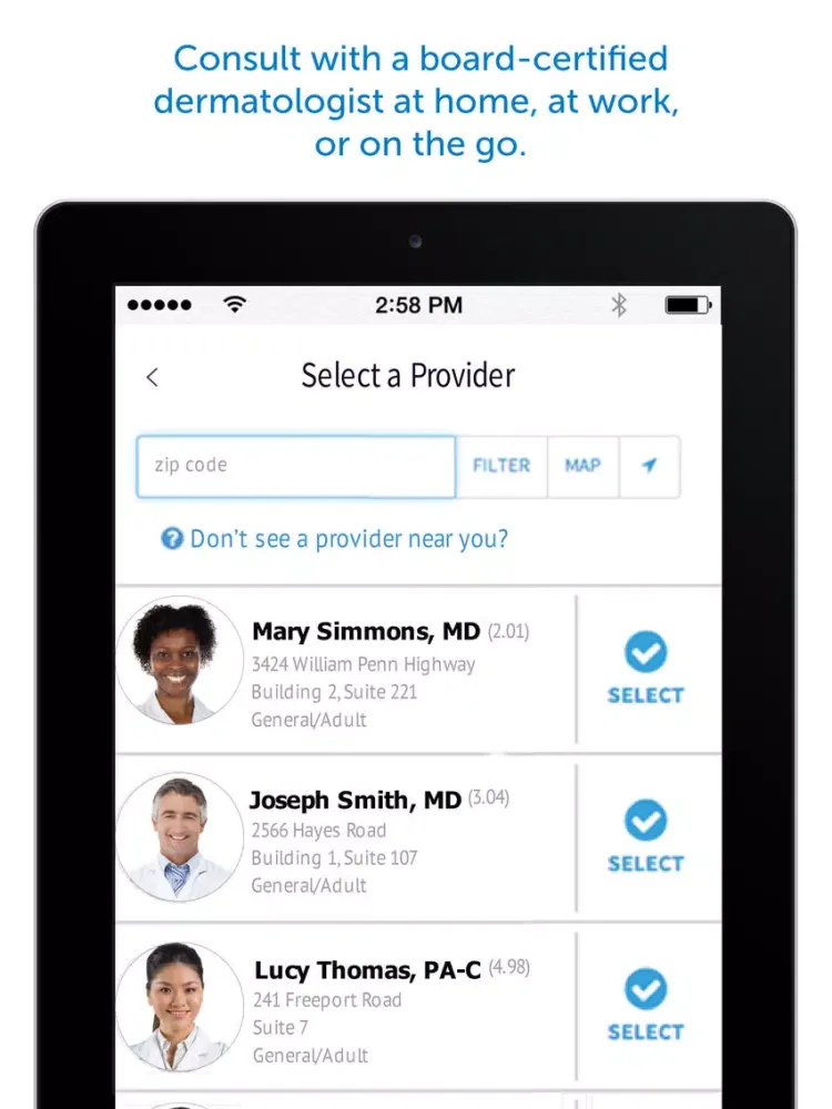 DermatologistOnCall - Online Dermatology Care iPad  Screenshots