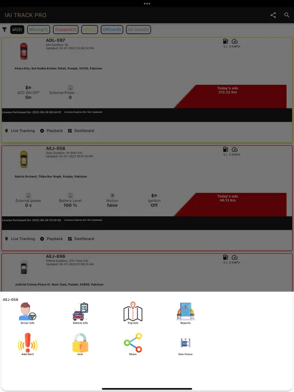 Capturas de pantalla de IAI TRACK PRO iPad 