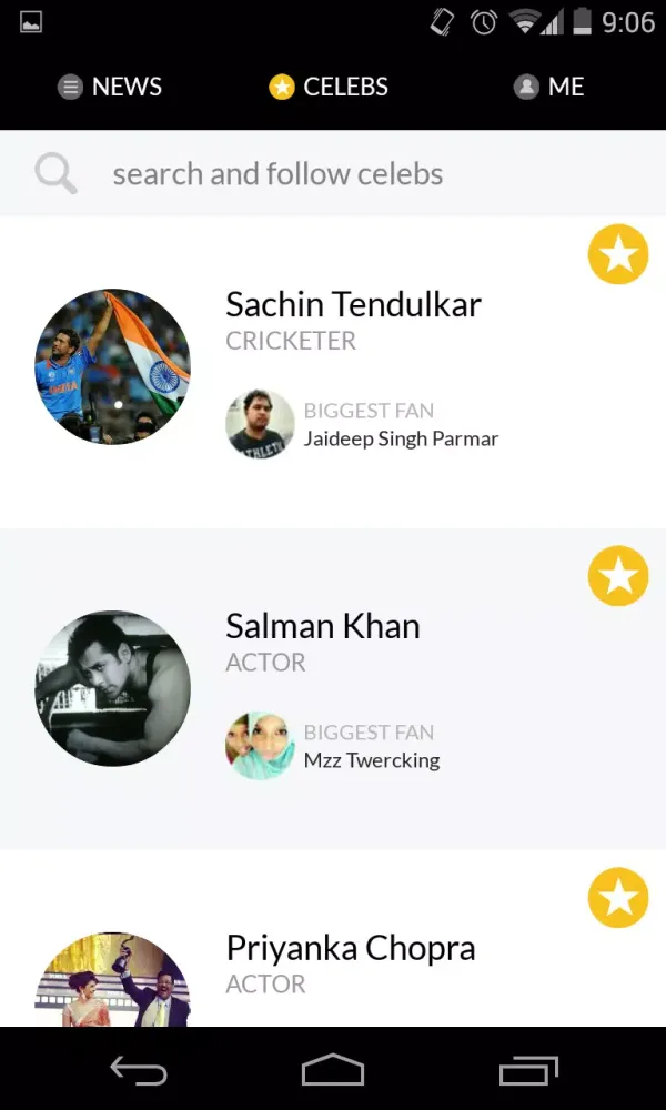 Capturas de pantalla de Bollywood Celebrity News