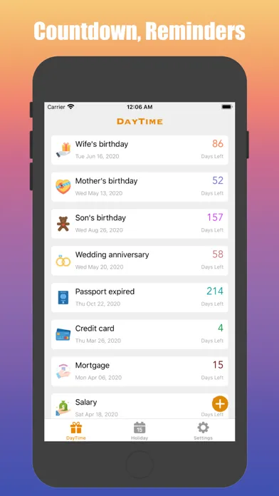 DayTime - Countdown&Reminders स्क्रीनशॉट