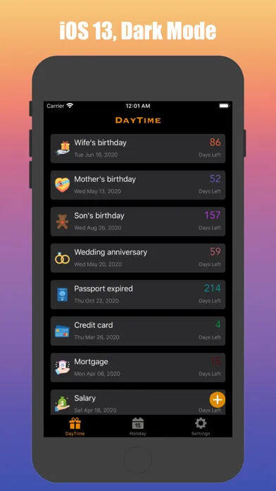 DayTime - Countdown&Reminders स्क्रीनशॉट