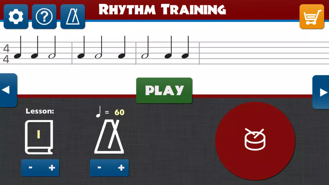 Tangkapan layar Rhythm Training (Sight Reading)