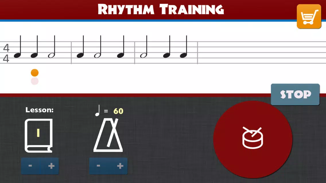 Tangkapan layar Rhythm Training (Sight Reading)