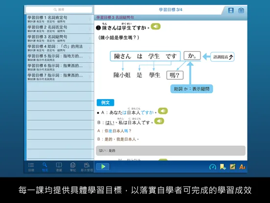 Tangkapan layar 檸檬樹-大家學標準日本語初級本 iPad 
