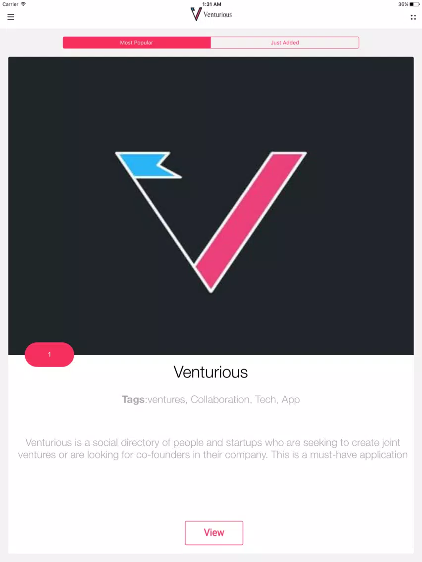Venturious iPad 应用截图