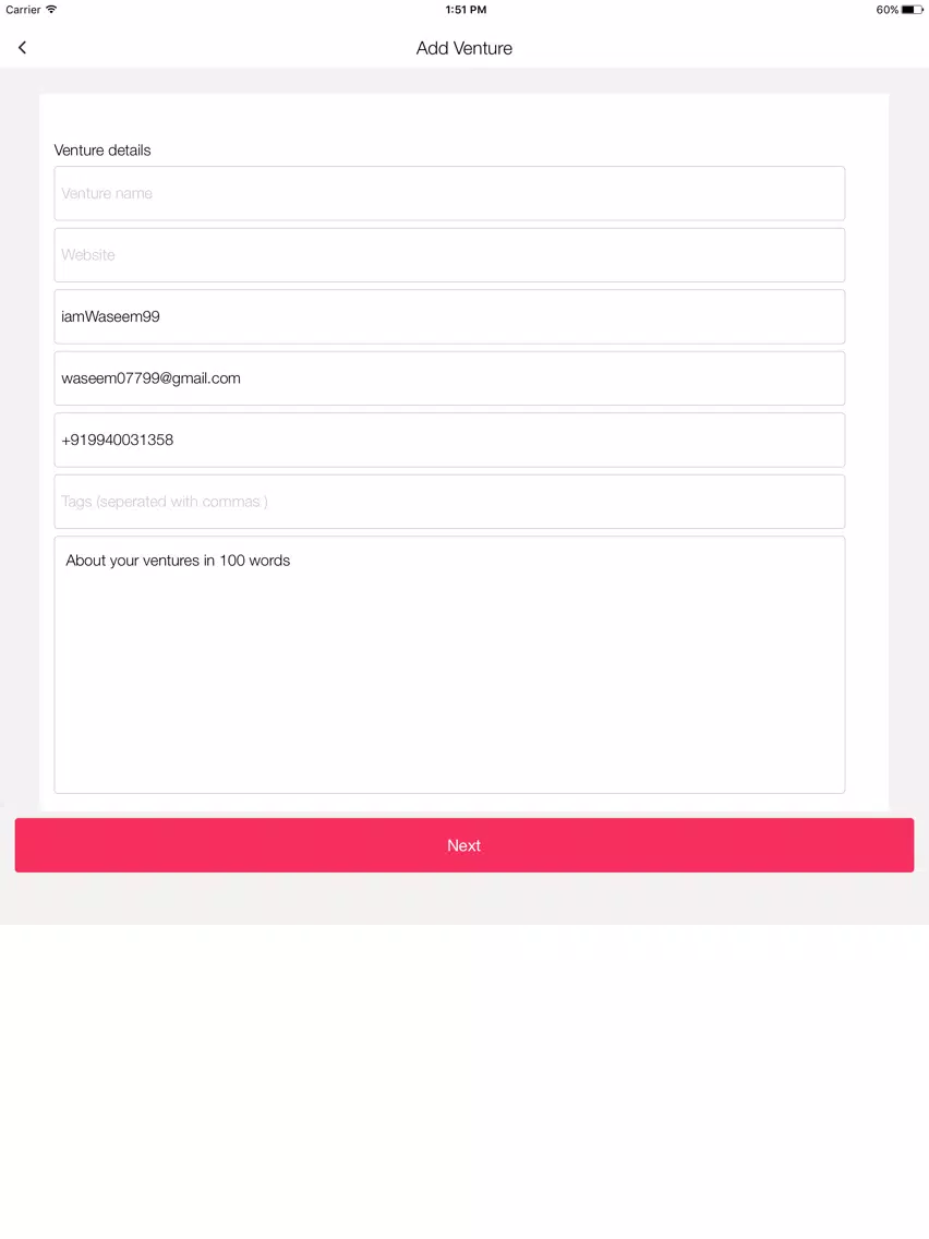 Venturious iPad 应用截图