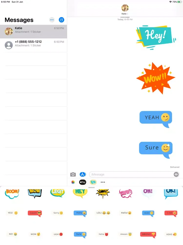 ภาพหน้าจอของ Colorful Messages Stickers iPad 