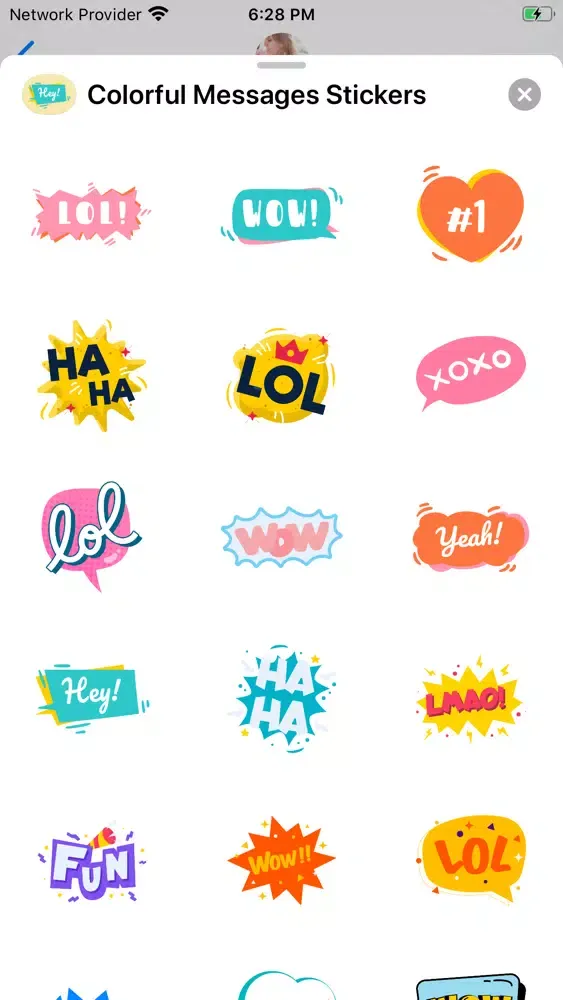 ภาพหน้าจอของ Colorful Messages Stickers