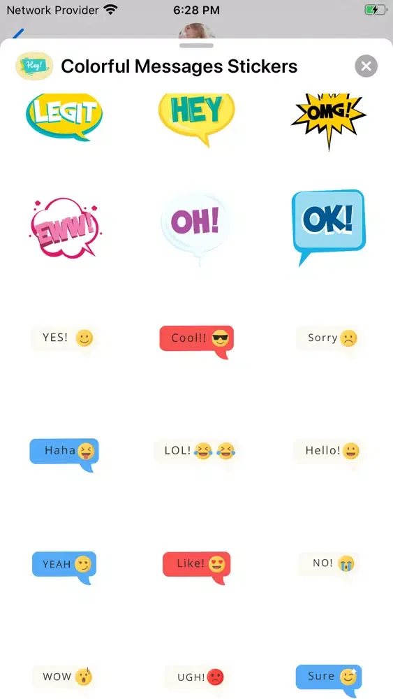 ภาพหน้าจอของ Colorful Messages Stickers