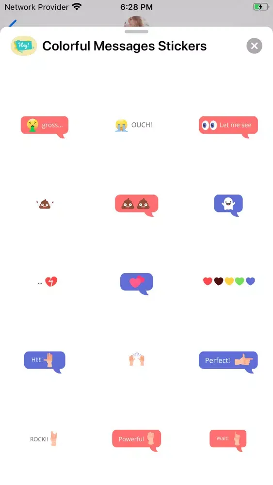 ภาพหน้าจอของ Colorful Messages Stickers
