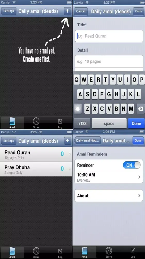 Muslim Prayer Time Reminder.Daily Amal (deeds) Reminder. Screenshots
