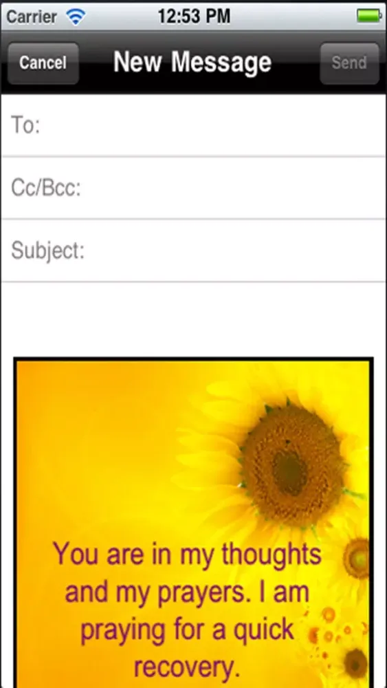 Capturas de tela do Get Well Cards with photo editor. Send get well soon greetings card and custom get well ecards with text and voice messages !