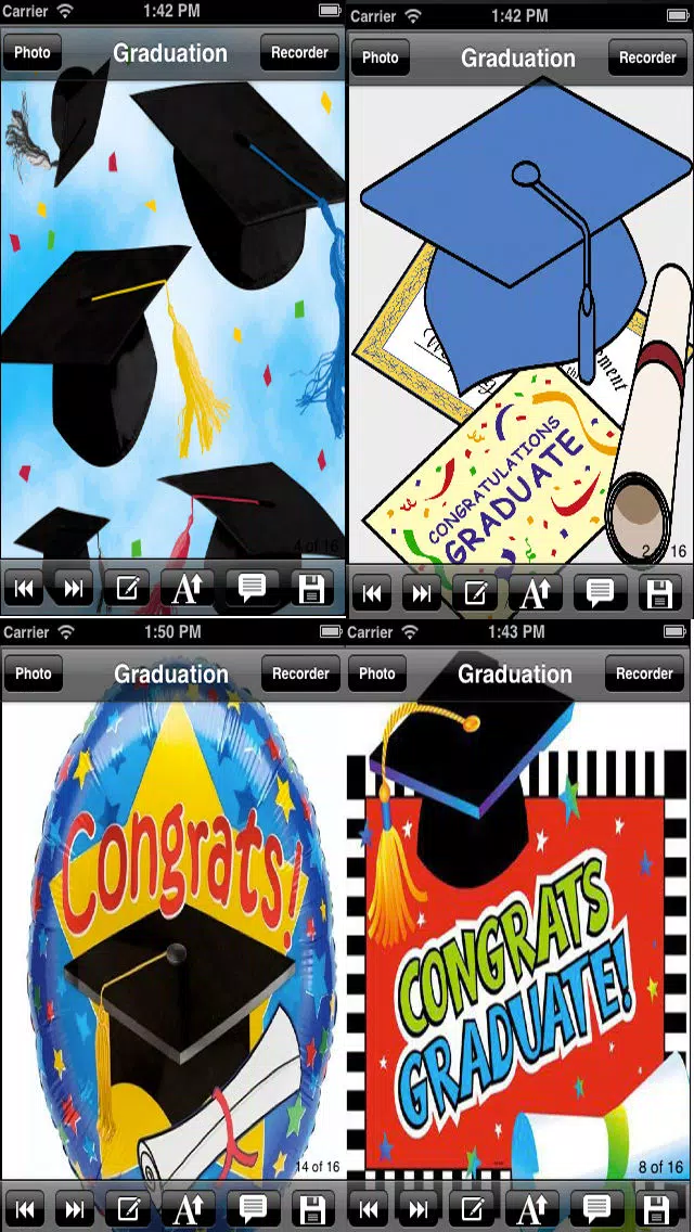 Graduation eCards.Customize and send graduation greeting cards with text and voice greeting messages應用截圖