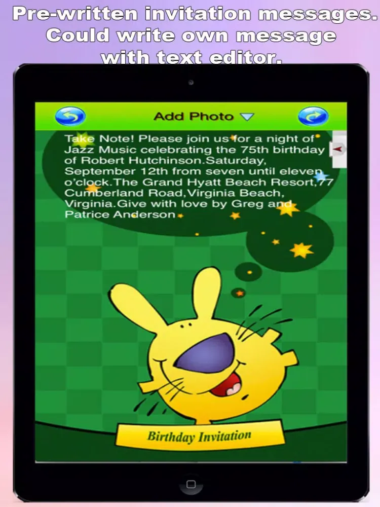 The Ultimate Invitation eCards - Customize and Send Invitation eCards with Invitation Text and Voice Messages iPad Screenshots