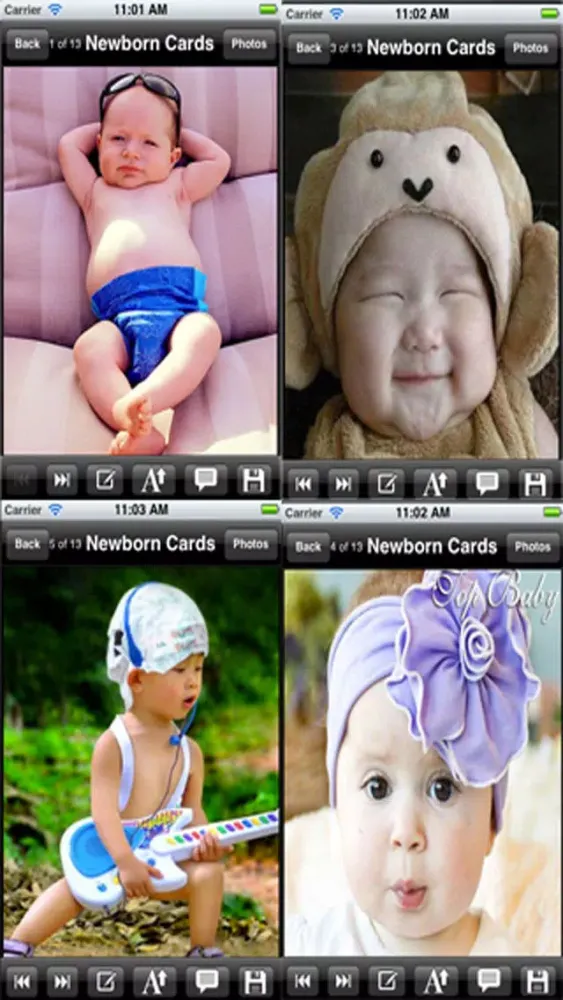Capturas de tela do Newborn Baby Greeting Cards