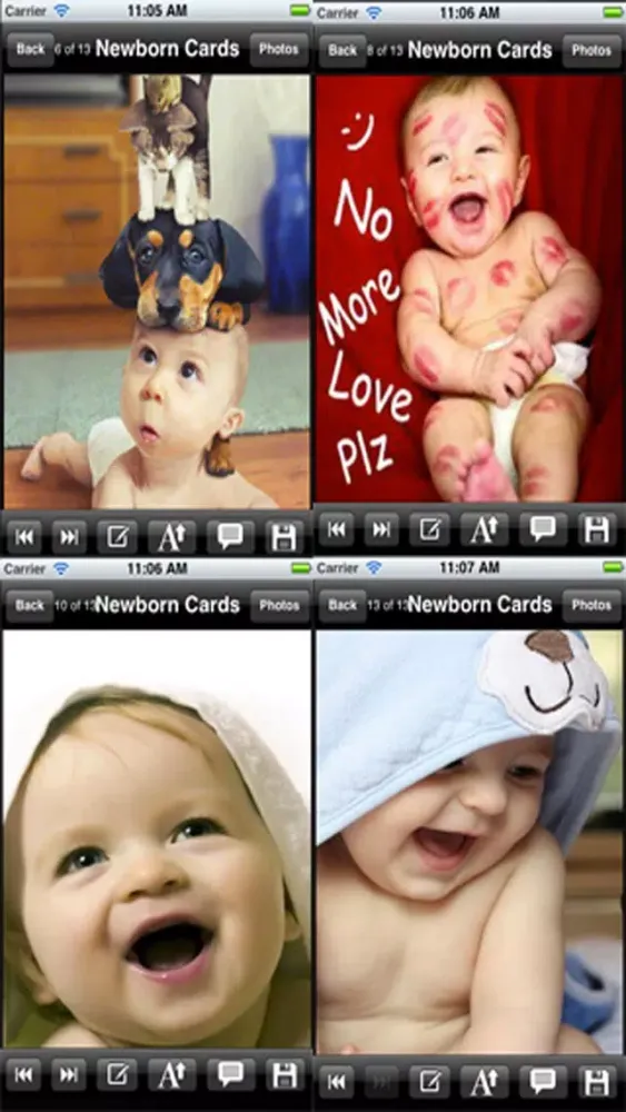 Capturas de tela do Newborn Baby Greeting Cards