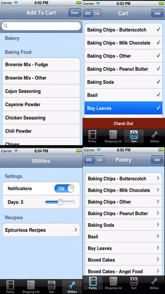 Grocery Shopping Checklist and Pantry Inventory Checklist. 스크린샷