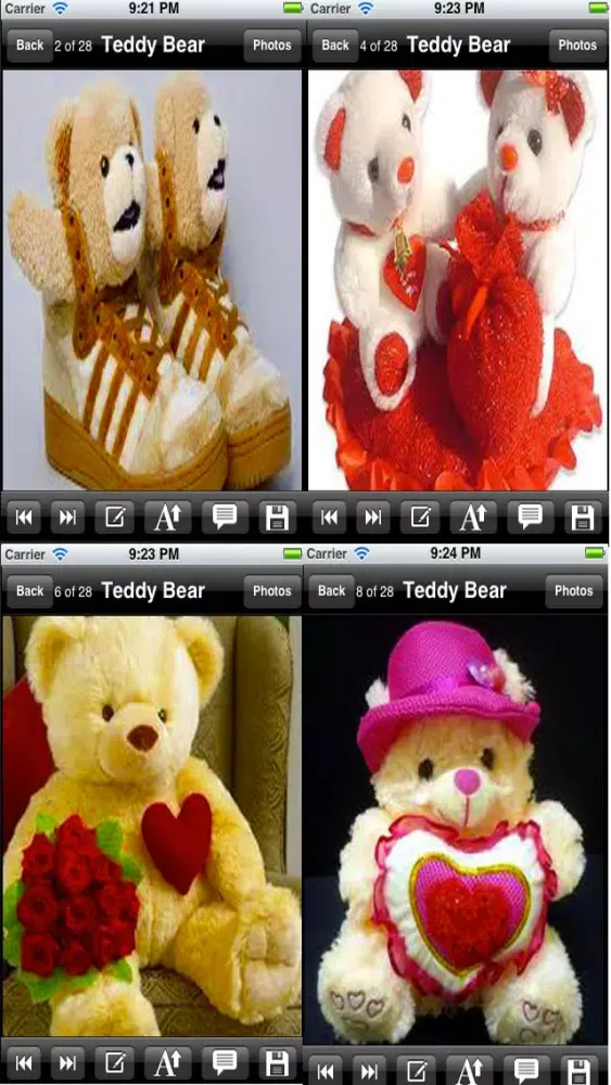 Tangkapan skrin Teddy Bear Love Cards
