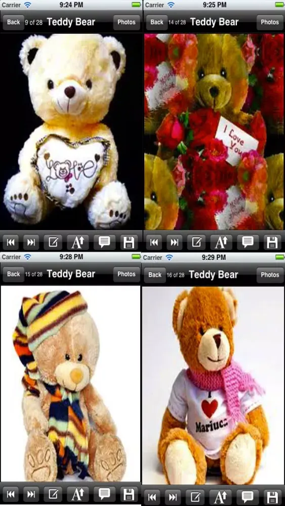 Tangkapan skrin Teddy Bear Love Cards