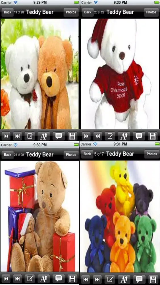 Tangkapan skrin Teddy Bear Love Cards