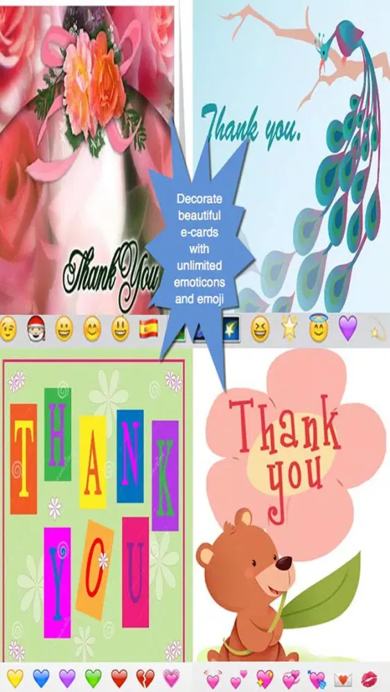 Zrzuty ekranu Thank You Cards Maker - Customise and send Thank You eCards with beautiful pictures,photo editor,best quotes,voice recording and emoji (Lite)