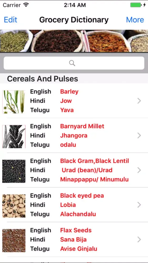 Grocery Dictionary স্ক্রিনশট