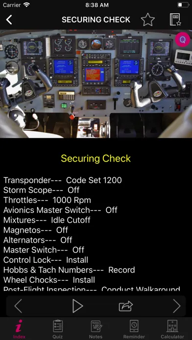 Ảnh chụp màn hình của Pilot Training 310 Checklists