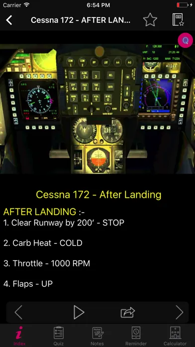 Zrzuty ekranu Cessna 172 Checklist Preflight