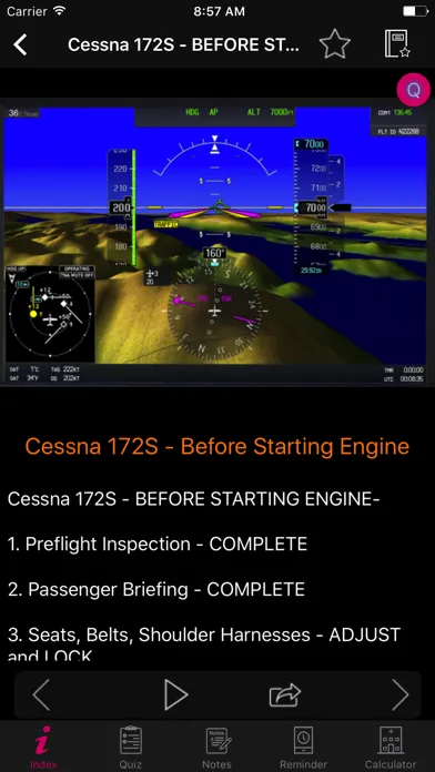 Cessna 172S/SP Checklist Screenshots