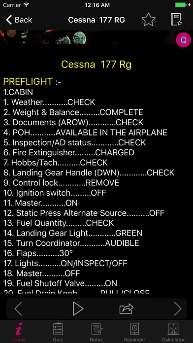 Cessna Checklist Pilot Pro स्क्रीनशॉट