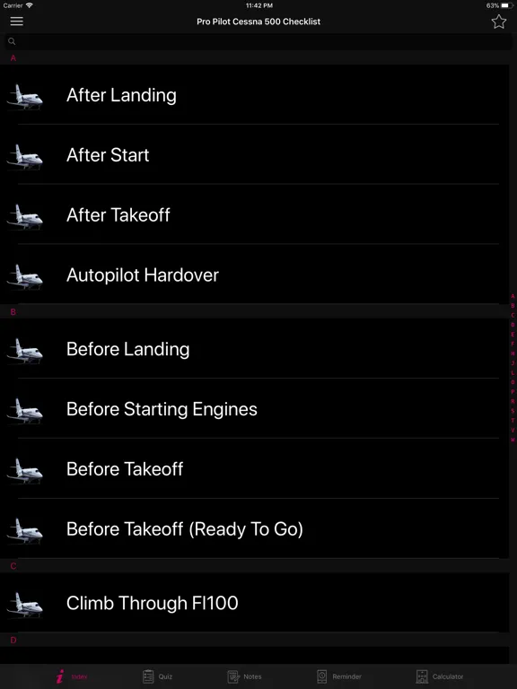 Pro Pilot Cessna 500 Checklist iPad  Screenshots