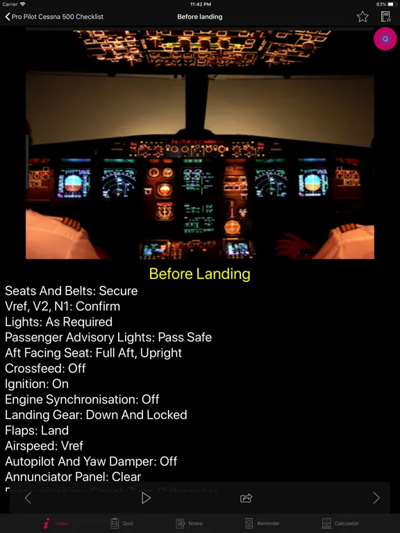 Pro Pilot Cessna 500 Checklist iPad  Screenshots