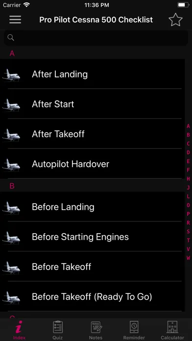 Pro Pilot Cessna 500 Checklist Screenshots