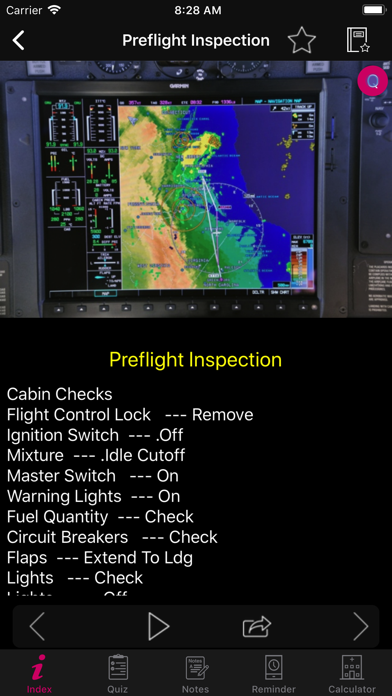 Diamond DA20 Flight Checklist Screenshots