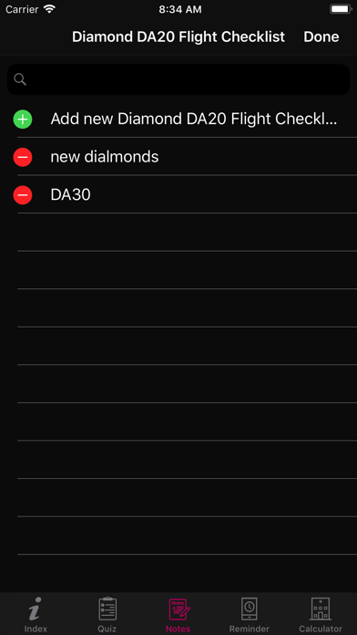 Diamond DA20 Flight Checklist Screenshots