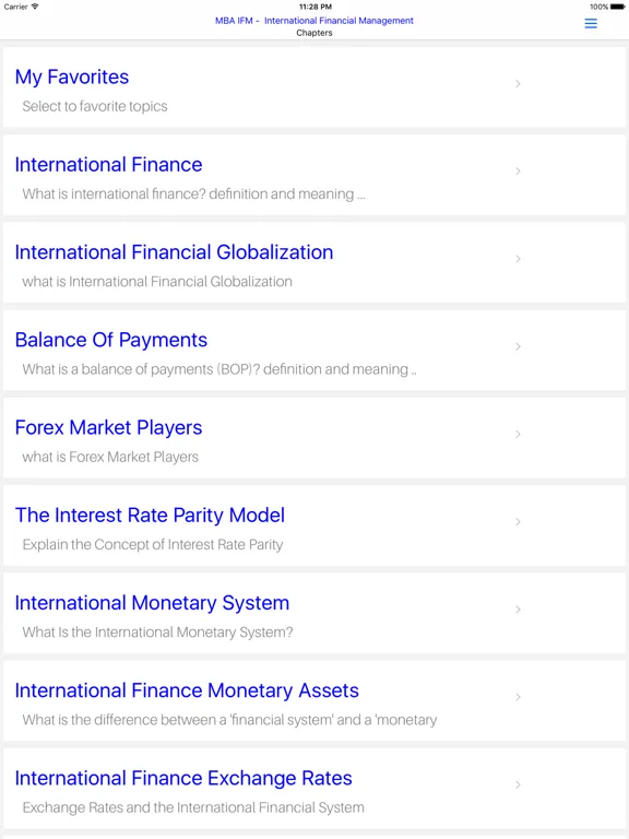 MBA IFM iPad  스크린샷
