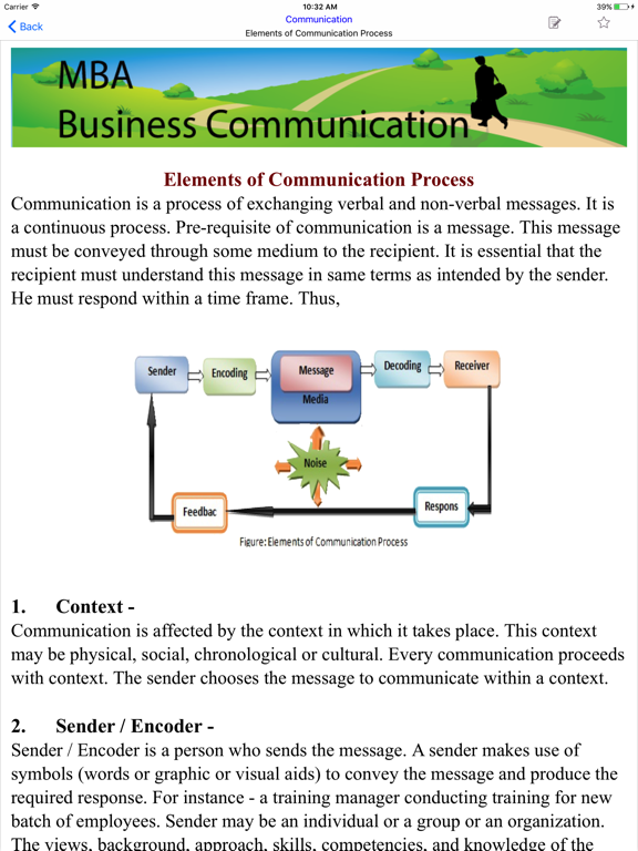Tangkapan skrin MBA Business Communication iPad 