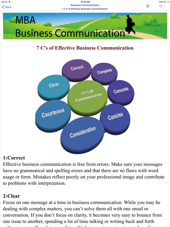 Tangkapan skrin MBA Business Communication iPad 