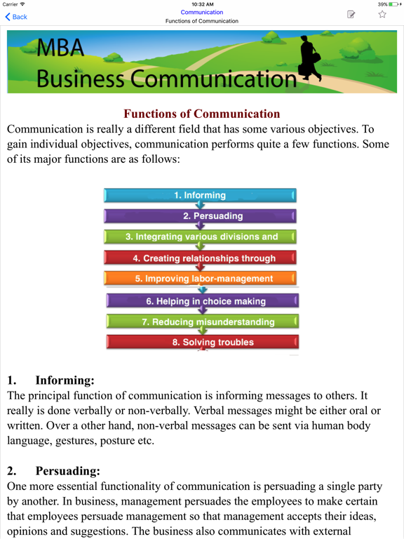 Tangkapan skrin MBA Business Communication iPad 