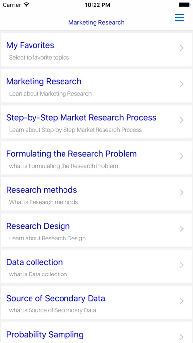 Capturas de pantalla de MBA Marketing Research