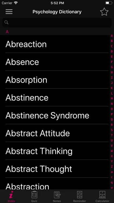 Psychology Dictionary Terms Screenshots