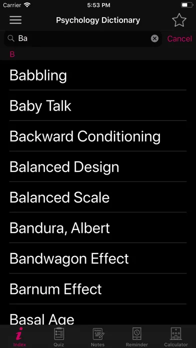Psychology Dictionary Terms Screenshots