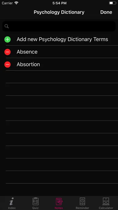 Psychology Dictionary Terms Screenshots