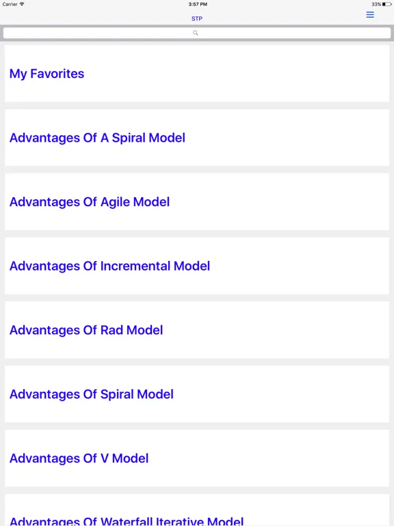 STP - Software Testing iPad  Screenshots