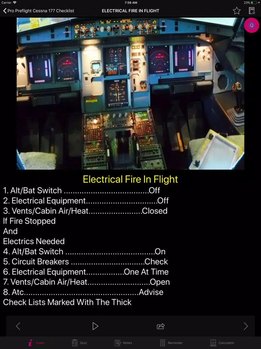 Preflight Cessna 177 Checklist iPad  Screenshots