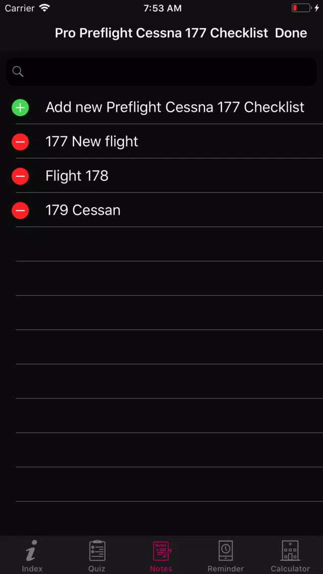 Preflight Cessna 177 Checklist Screenshots