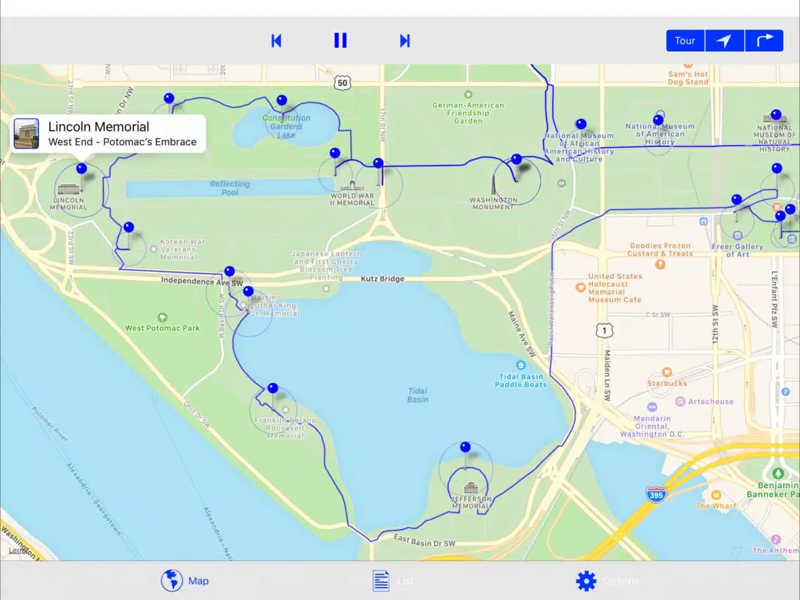 Washington DC Mall Tour iPad  Screenshots