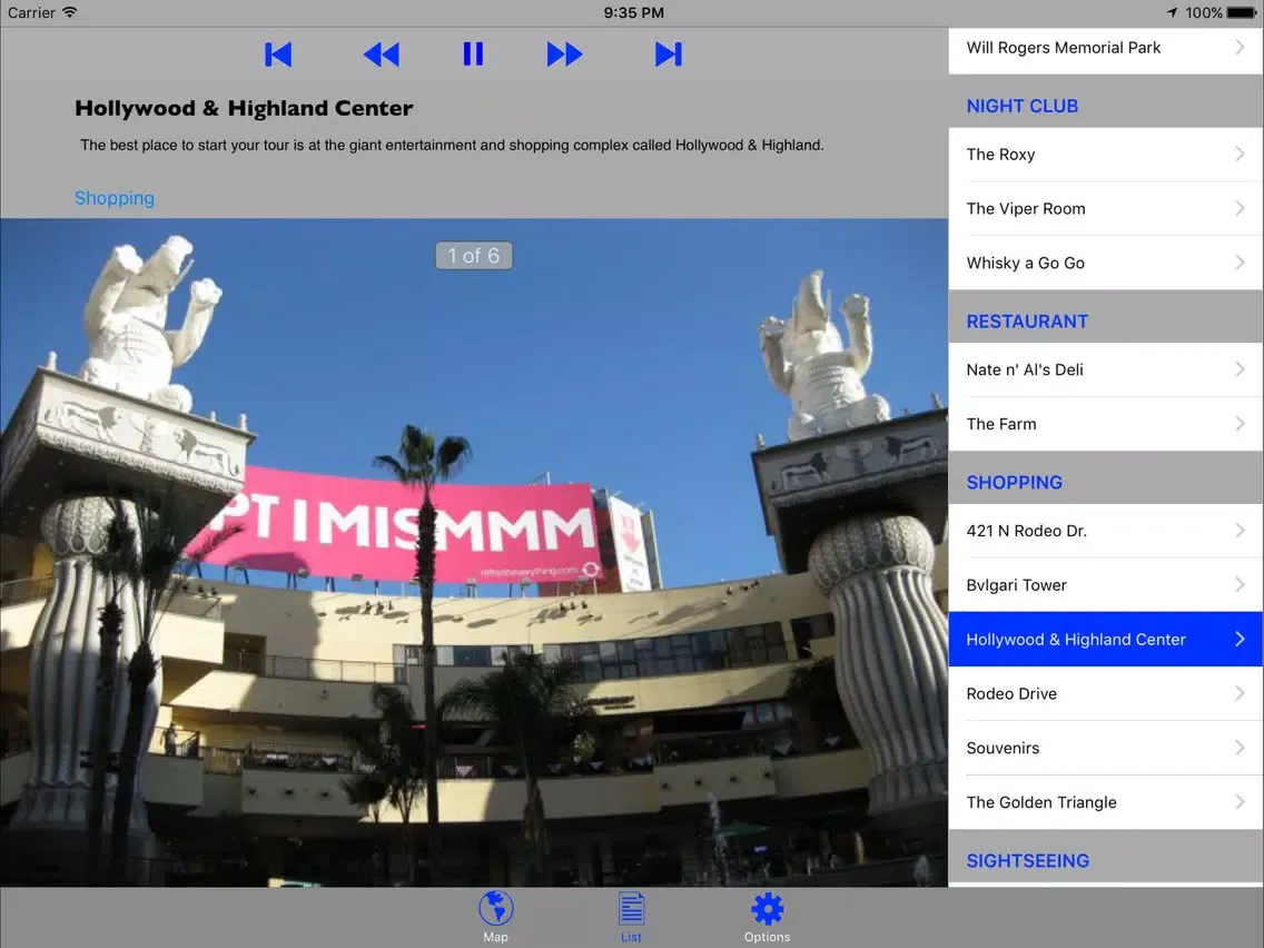 Capturas de pantalla de Hollywood & Beverly Hills GPS Audio Tour iPad 