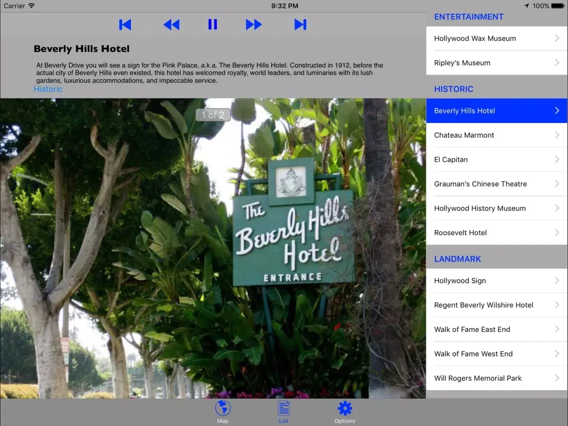 Capturas de pantalla de Hollywood & Beverly Hills GPS Audio Tour iPad 