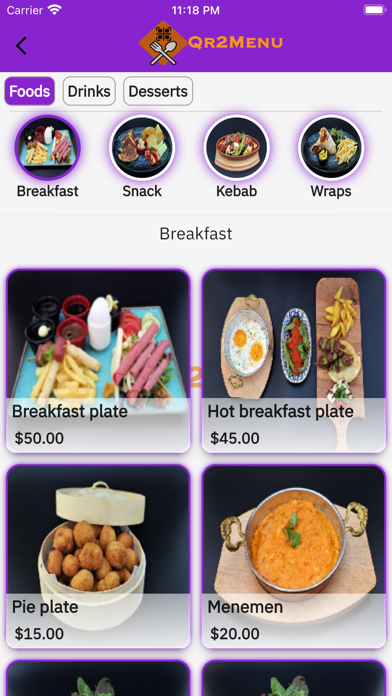 Qr2Menu应用截图